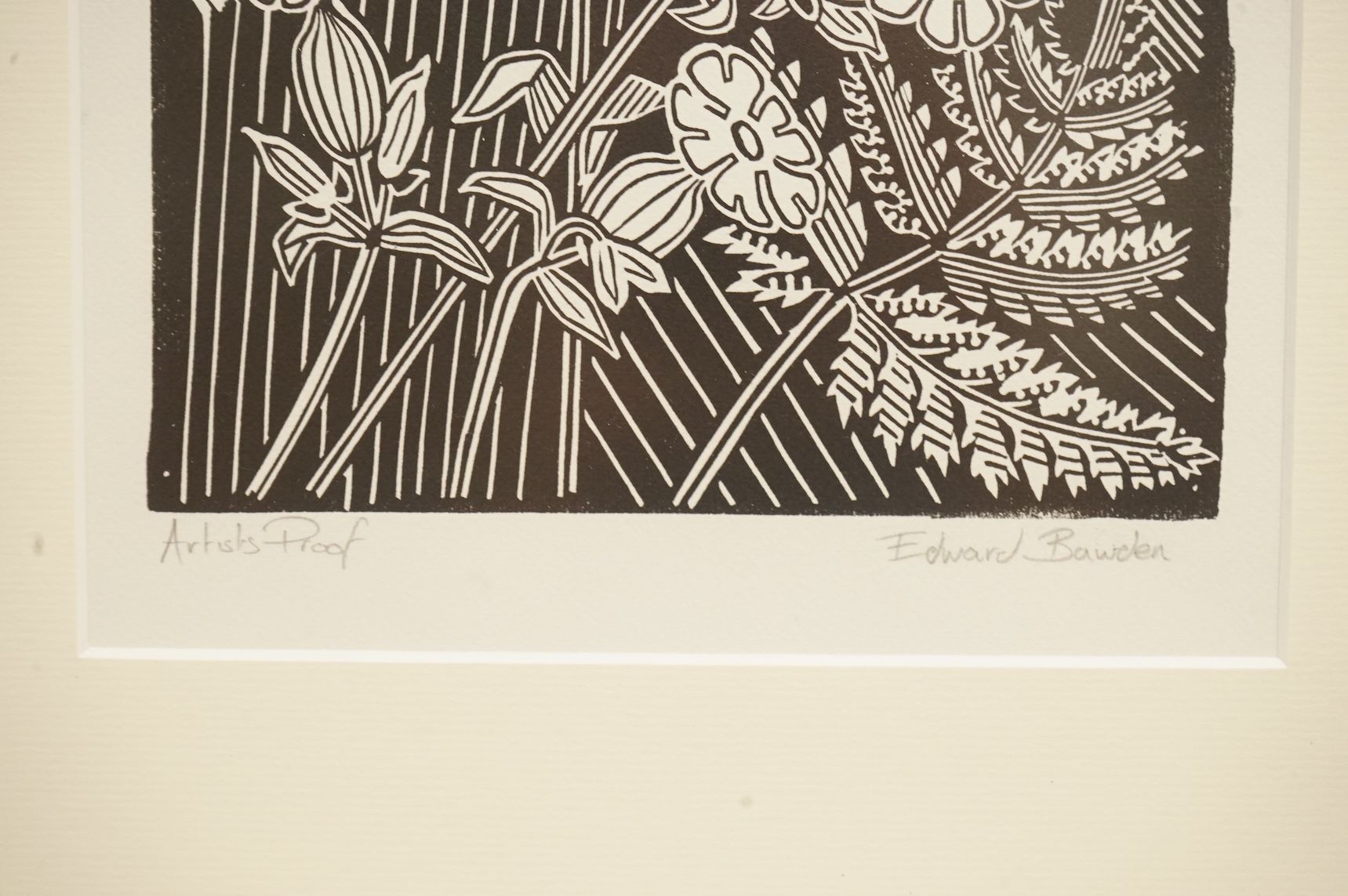 Edward Bawden RA (1903-1989), 'Campions and Columbine', artist's proof linocut, signed in pencil, 29 x 20cm